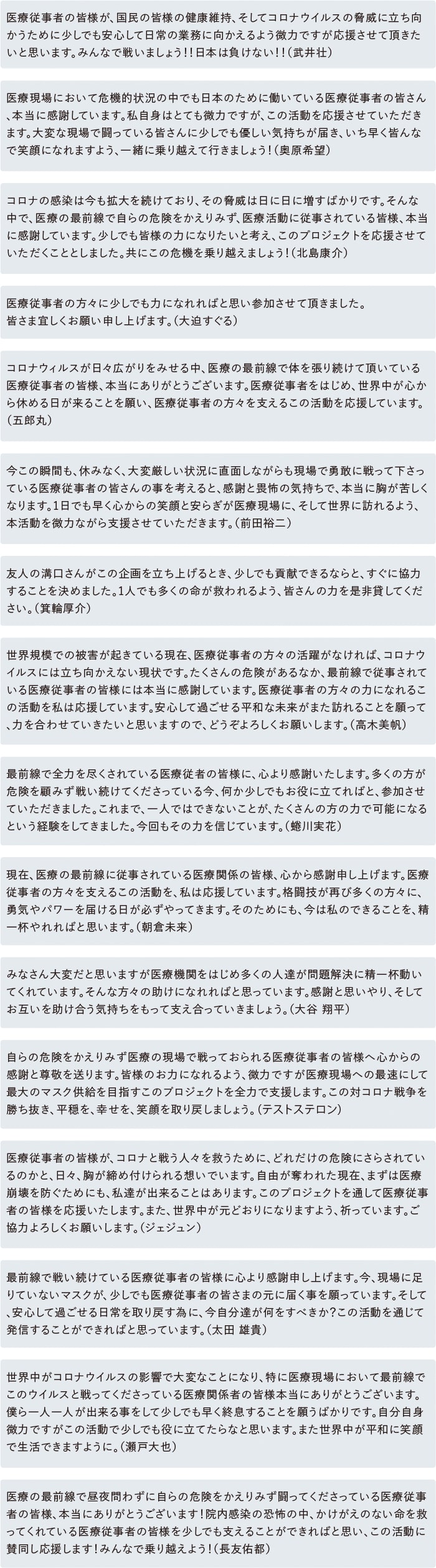 #マスクを医療従事者に あなたの拡散や寄付が医療の⼒に